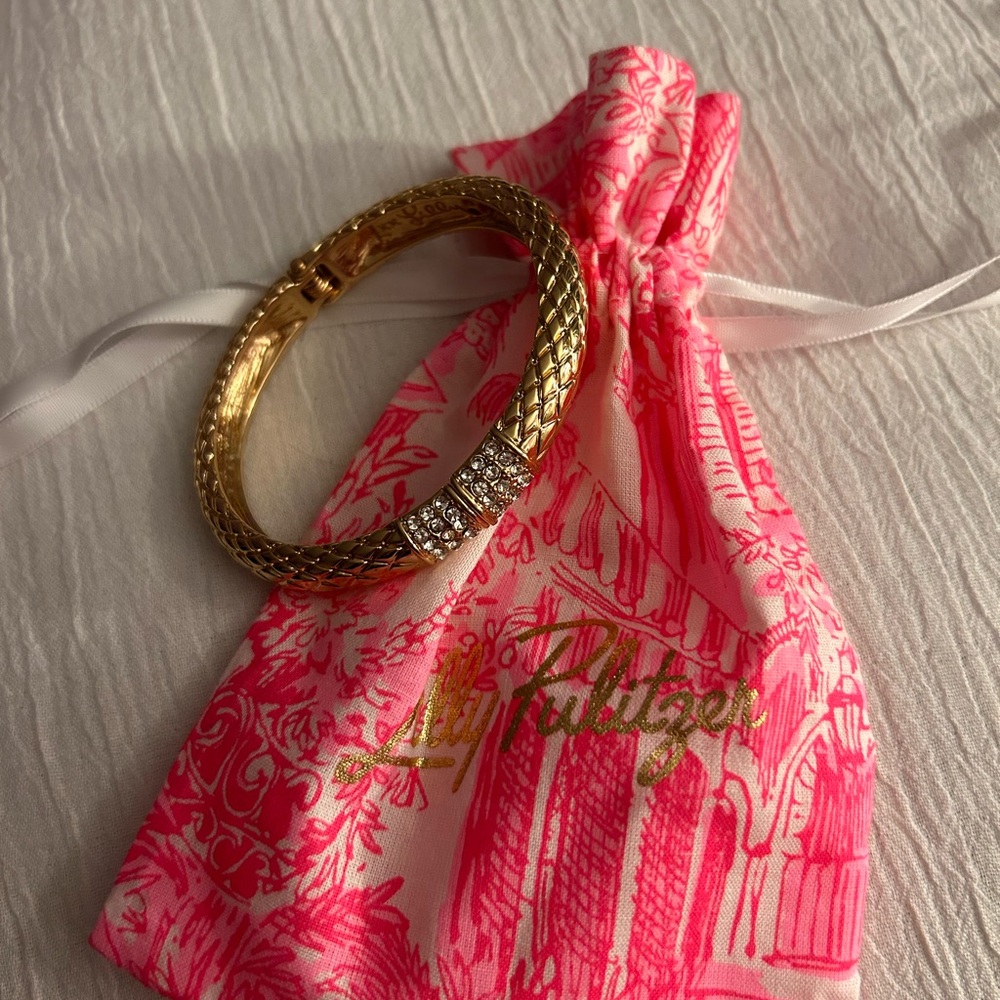 Gold Bracelet with Rhinestones